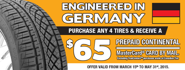 Continental 65 Rebate Canada