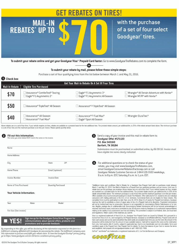 Ford Goodyear Tire Rebate Form