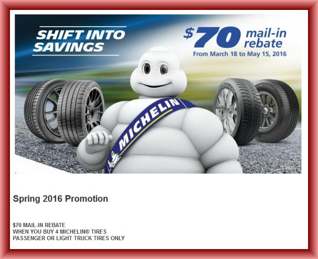 Michelin Tire Rebate And Coupons January 2021