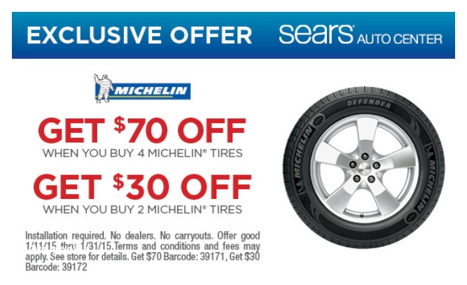 Sears Michelin Tires Coupons