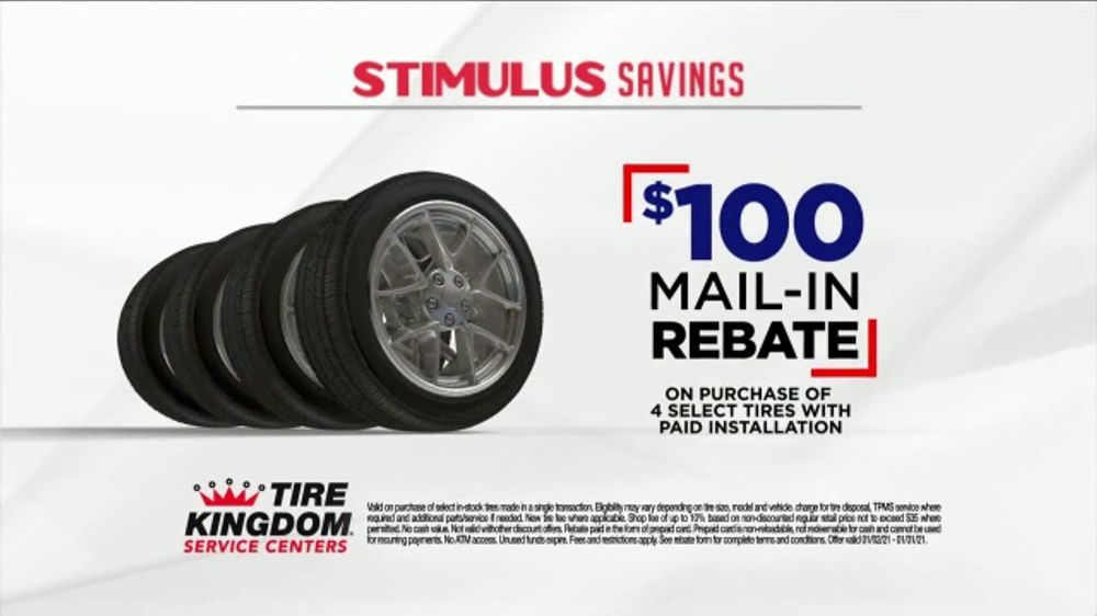 Tire Kingdom Stimulus Savings Event TV Commercial Mail in Rebate 