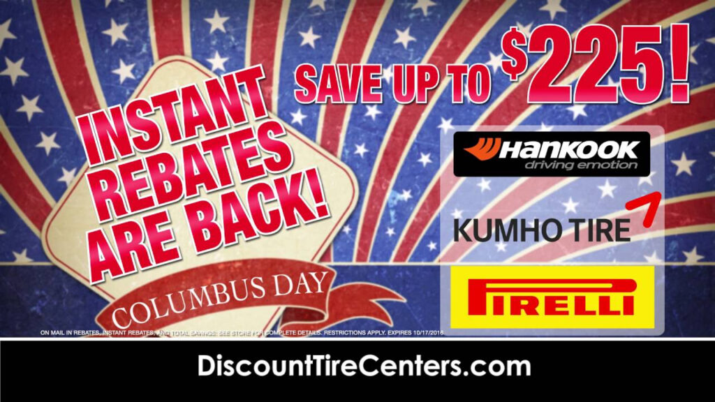 Discount Tire Centers Instant Rebates Are Back YouTube