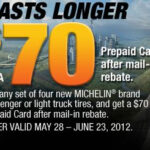 Get A MICHELIN Tire That Last Longer And Get A 70 Prepaid Card After