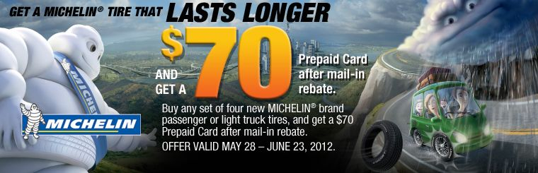 Get A MICHELIN Tire That Last Longer And Get A 70 Prepaid Card After 