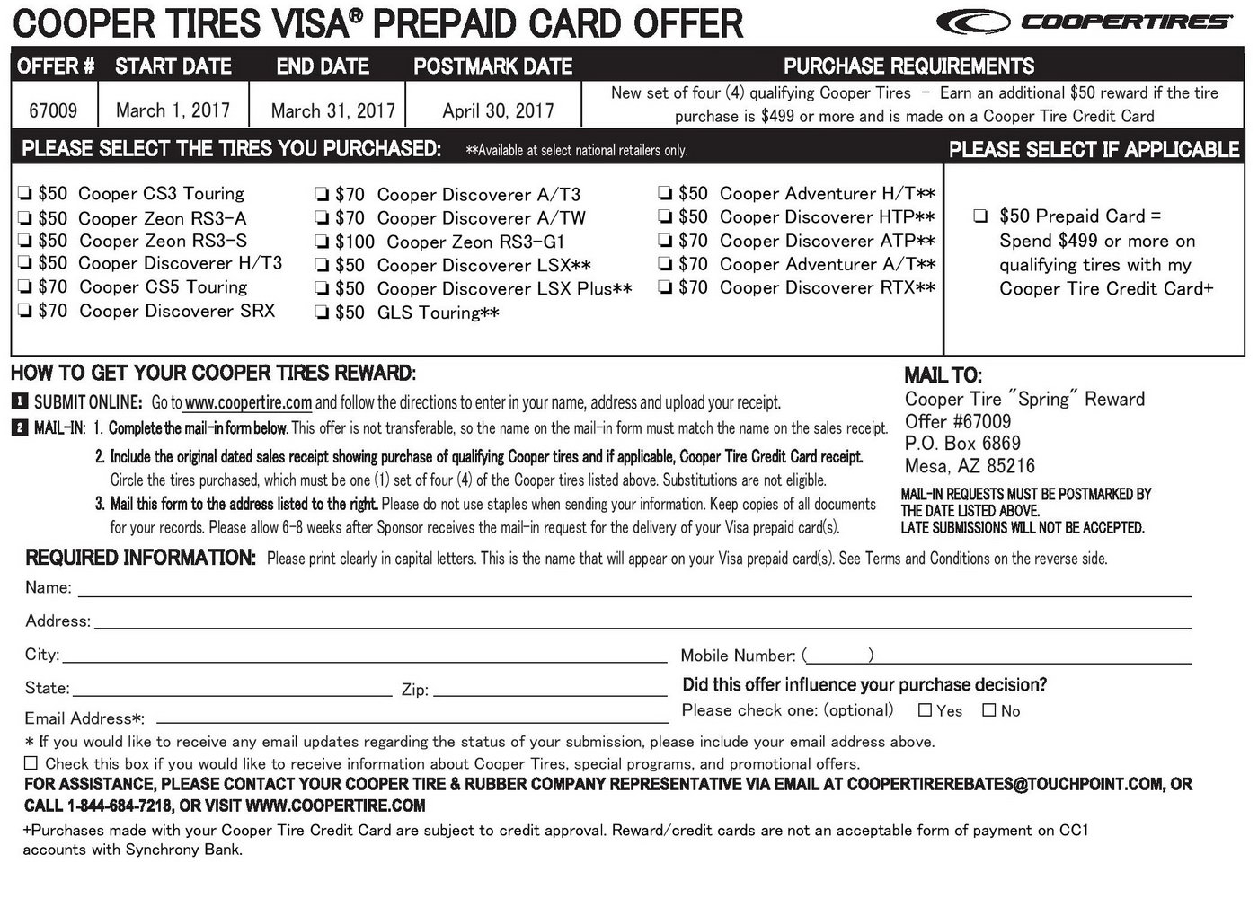 Goodyear Rebate Form June 2018 Universal Network Goodyear Rebate Form June 2018 Universal Network