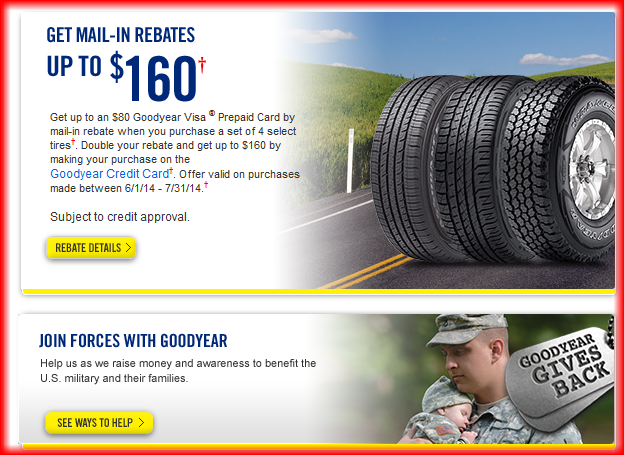 Goodyear Tire Rebate And Coupons For October 2018
