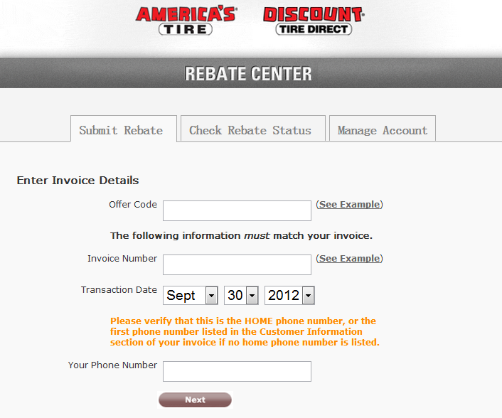 Https dt rebatepromotions Submit Your Discount Tire Rebate Online