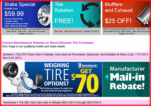 Mavis Tire Coupons And Rebates For This July 2018 Cut Your Costs On 
