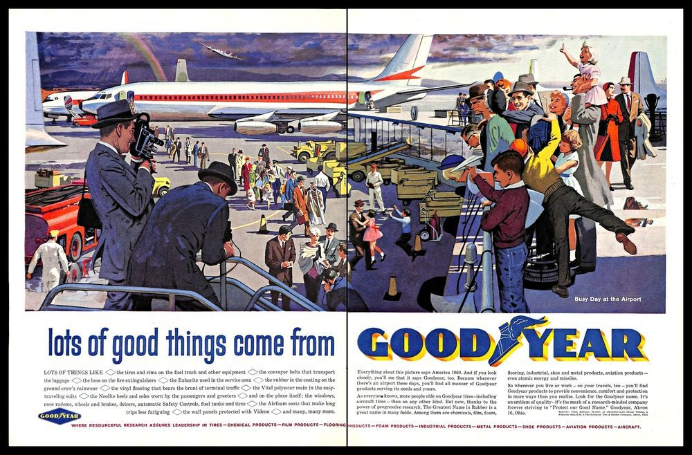 1960 Goodyear Tire Rubber Company Vintage PRINT AD Manufacturing 