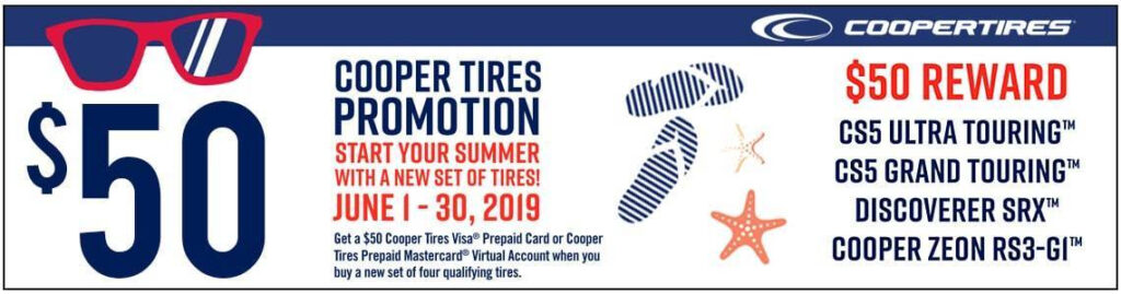  50 Cooper Tires Rebate PLUS Up To 100 Meineke Credit Card Rebate 