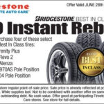 50 Instant Rebate On Bridgestone Tires Coupon July 2013 Firestone