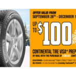 Continental Tire Rebate FREE 100 Visa Prepaid Gift Card