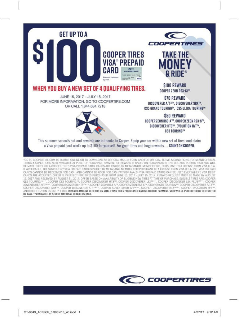 Cooper Tire Dealers To Promote Summer Rebate Tires Advertise With 