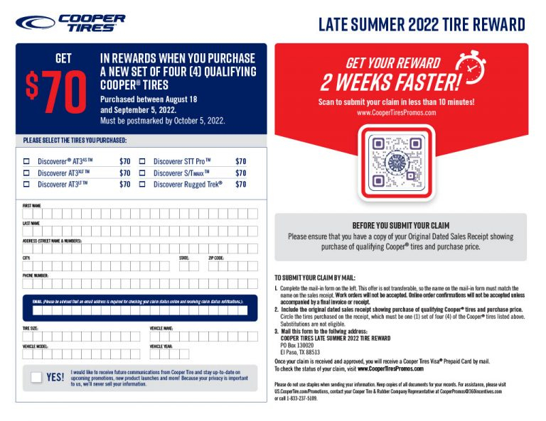 Current Cooper Tire Rebates