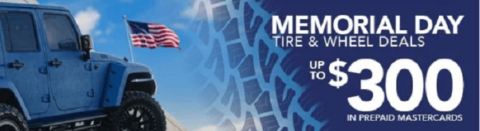 Discount Tire Direct Memorial Day Sale Promotion Up To 300 Mastercard