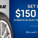 Get Up To 150 Back On Purchase Of A Set Of 4 Select Goodyear Tires