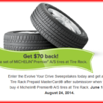 Michelin Tire Rebate And Coupons August 2018