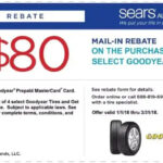 80 Sears Mail In Rebate On Goodyear Tires Coupon