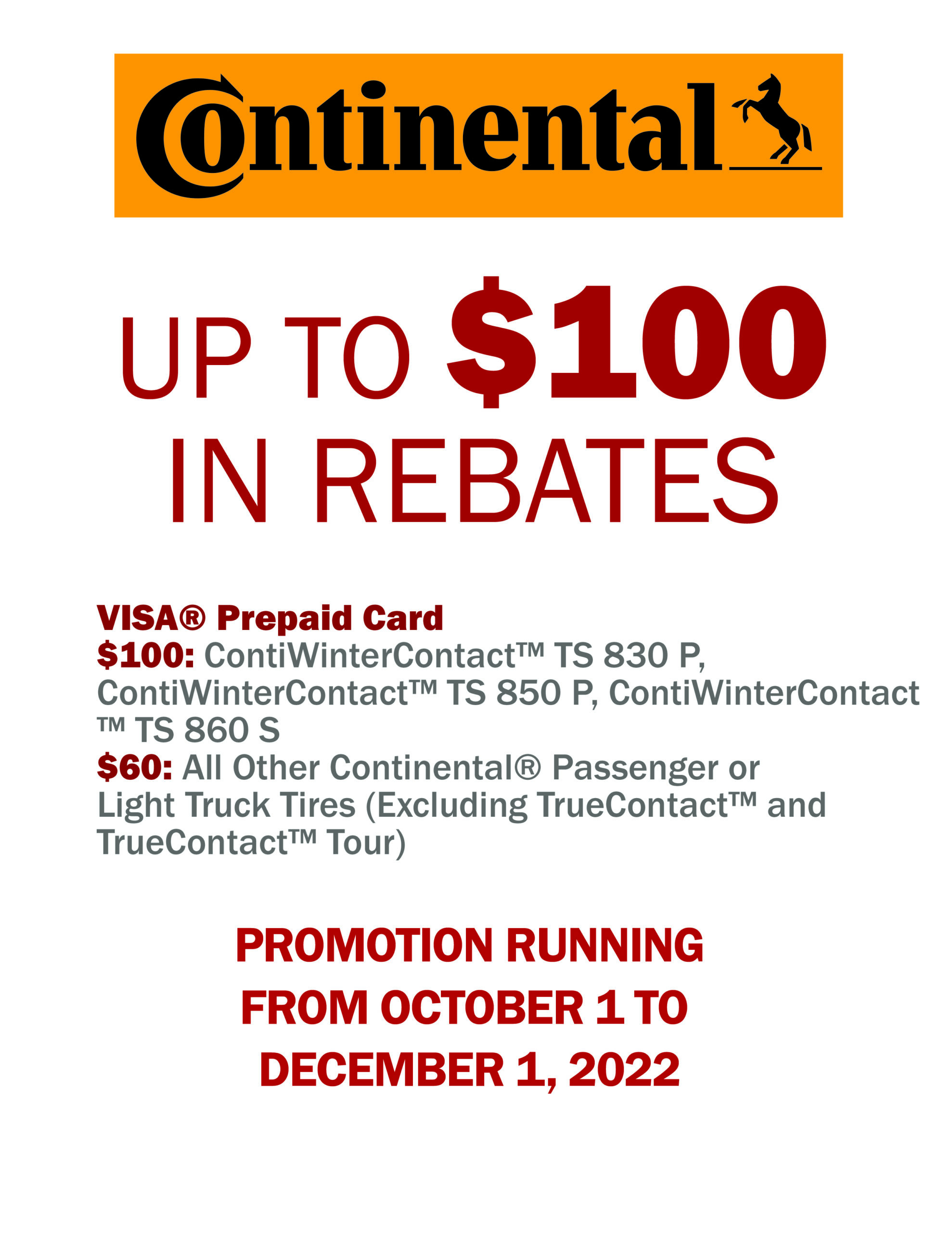 Continental Rebate Fall 2022 Brockville Oil And Tires