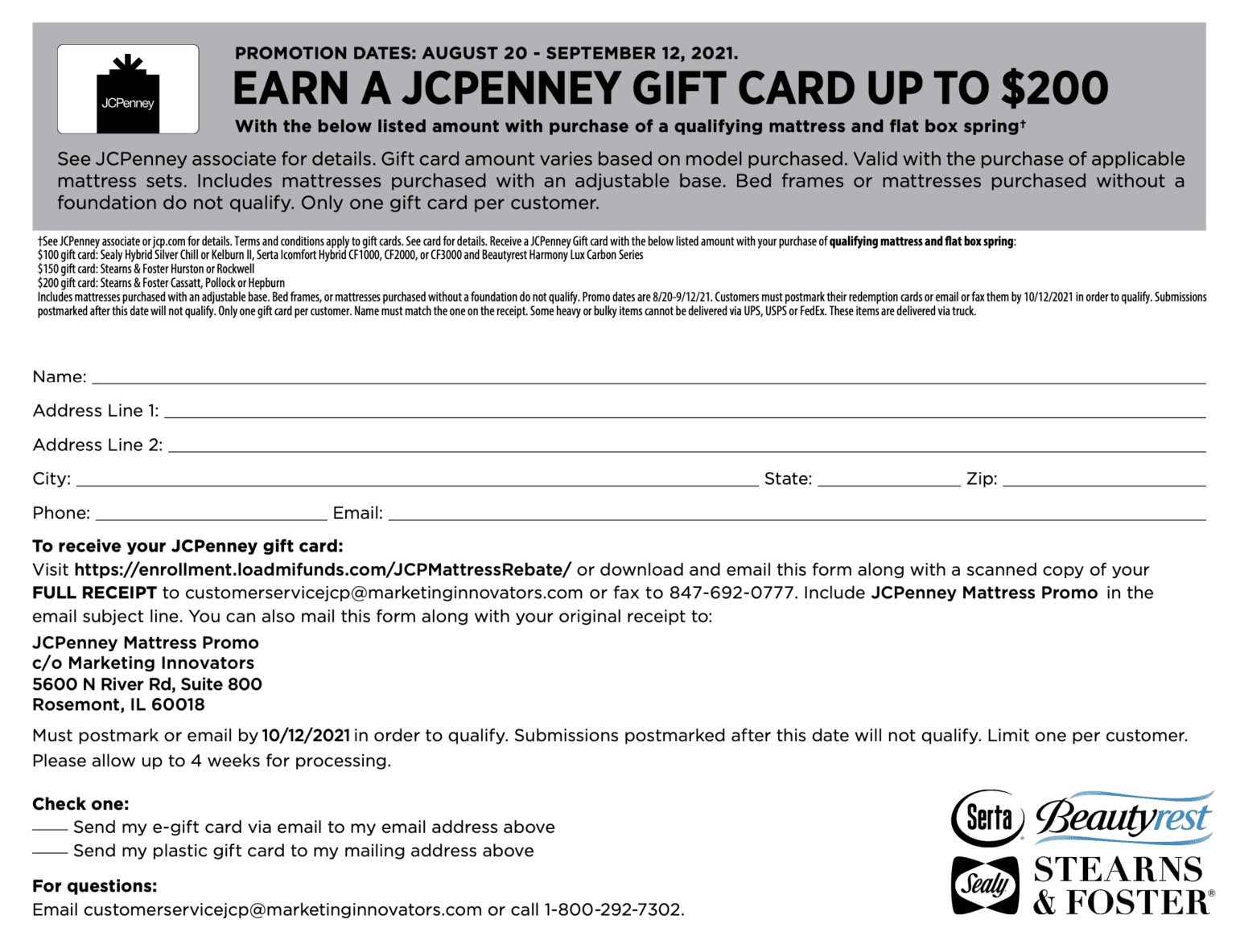 Jcpenney Black Friday Rebate Forms Printable Rebate Form Jcpenney Black Friday Rebate Forms Printable Rebate Form