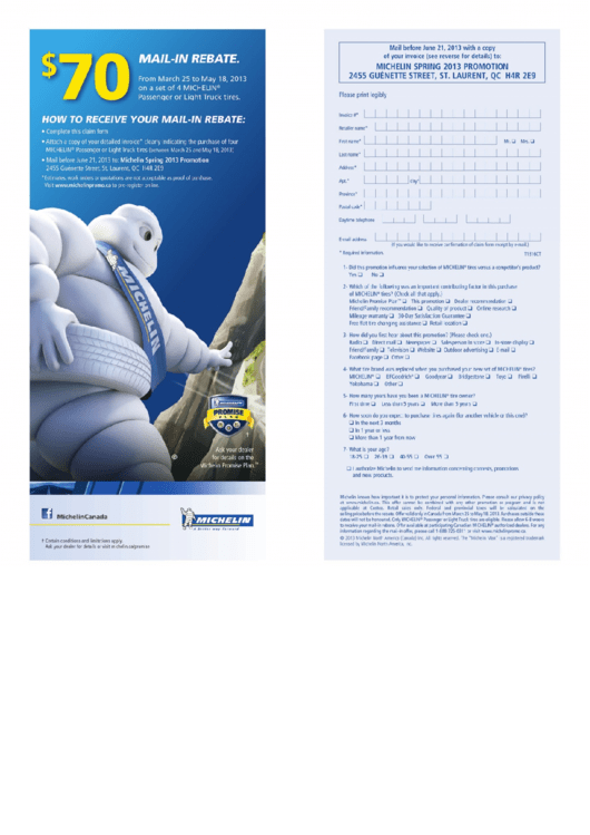 Top 5 Michelin Rebate Form Templates Free To Download In PDF Format Top 5 Michelin Rebate Form Templates Free To Download In PDF Format